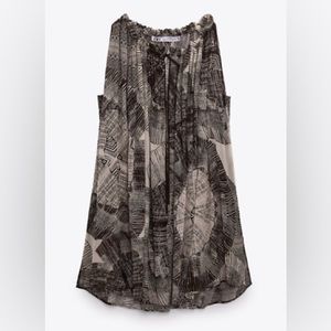 New $119 Zara Studio Printed Blouse Limited Edition Extra Small - Small 3760/842